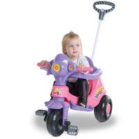 Triciclo Infantil Tico Tico Empurrador Meninas Velocita Rosa