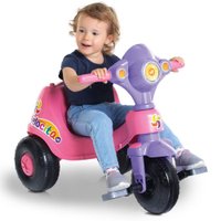 Motoca Triciclo Infantil Meninas Velocita Rosa Calesita Pedal e Passeio