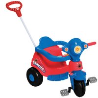 Triciclo Infantil Meninos Velocita Vermelho Passeio e Pedal Calesita