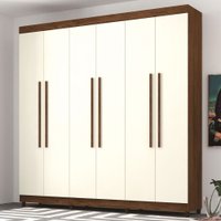Guarda-Roupa Casal Império 6 Portas 2 Gavetas Imbuia/Champanhe - Panorama Móveis