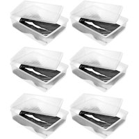 6 Caixas Organizadoras para Botas Cano Longo Empilháveis Tampas Ventiláveis Closets Brechós