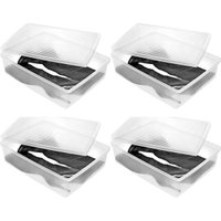 Kit 4 Caixas para Botas Cano Longo Ordene Organizadoras Transparentes com Tampas Ventiláveis