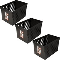 Kit 3 Caixas Plásticas para Arquivos Pastas Suspensas com Furação 42x27cm Office Line Ordene