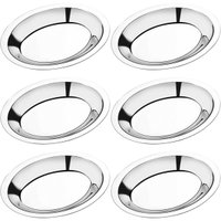 6 Travessas de Inox Ovais para Servir Porções Saladas 20cm Baixelas Fundas Pequenas Hercules