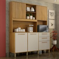 Armário de Cozinha Diamante 5 Portas 2 Gavetas Cinamomo/Off White - Valdemóveis