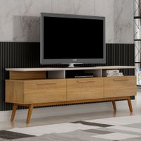 Rack para TV Até 60 Polegadas São Paulo 3 Portas Cinamomo/Off White - Valdemóveis