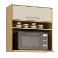 Armário Aéreo Cozinha 80 Cm Salvador 1 Porta Cinamomo/Off White - Valdemóveis
