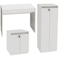 Escrivaninha Armario e Balcao Para Escritorio MEX73X51X49 Branco Tecno Mobili