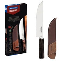 Faca para Carne Tramontina 8' Aço Inox e Cabo de Madeira Polywood com Bainha de Couro