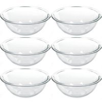 6 Tigela de Vidro Marinex Redondas 1,5L Potes Bowls Plus Astral para Saladas Sobremesas Receitas
