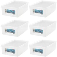 Conjunto 6 Caixas para Calçados 38 ao 46 com Tampa Ventilável Organizadoras de Closets Armários