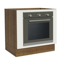 Balcão para Forno de Embutir 80 x 60 cm Sem Tampo Rustic/Branco Agata, Glamy, Stella Madesa
