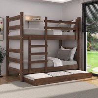 Treliche Madeira Maciça vira 2 Camas para Colchão 78/88 x 188cm Dubai CR35105 Multimóveis