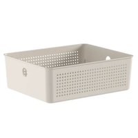 Cesto Organizador Flow 27x22x9cm Bege Ou Closet 5,4L Banheiro Lavanderia Caixa Organizadora