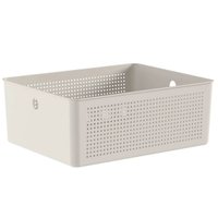 Cesto Organizador Multiuso Bege Flow 34x27x13cm Ou 12L Lavanderia Closet Banheiro