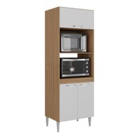 Paneleiro Torre Quente para Forno e Microondas Paris Multimóveis MP2186 Rustic/Branco