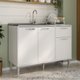 Balcão de Cozinha Gabinete Pia 105cm 3 Portas 1 Gaveta Siena Multimóveis MP2190
