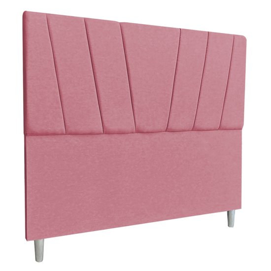 Cabeceira Queen 1,60m Italia Veludo Rosa - Pallazio
