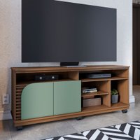 Rack para TV Até 65 Polegadas Jurerê 2 Portas Amêndoa/Hortelã - Colibri