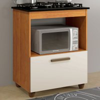 Armário de Cozinha para Cooktop Salvia 1 Porta Nature/Off White - Panorama Móveis