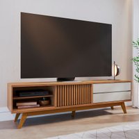 Rack para TV Até 75 Polegadas Veneza 1 Porta 2 Gavetas Freijó/Off White - Colibri