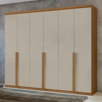 Guarda-Roupa Casal Alonzo 6 Portas 4 Gavetas 100% Mdf Amêndoa Clean/Off White 59944.52 - Móveis Lopas