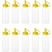 10 Bisnagas para Molhos Plástica 250ml Frasco Ketchup Mostarda Massa Crepe Cozinha