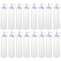 Kit 16 Bisnagas Plásticas Grandes 400ml Crepe Maionese Ketchup Mostarda Lancheria