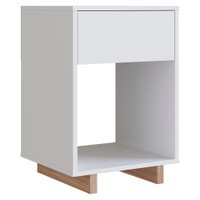 Mesa de Cabeceira 1 Gaveta e 1 Nicho B88 Branco Montana NOVAM