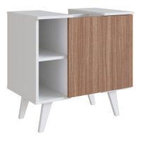 Gabinete Para Banheiro 01 Porta e 4 Nichos B86 Branco Montana NOVAM