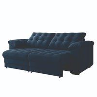 Sofá Retrátil Reclinável Bipartido 3 Lugares 2,30m Suede Veludo Coliseu Selmer