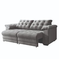 Sofá Retrátil Reclinável Bipartido 3 Lugares 2,30m Suede Veludo Coliseu Selmer