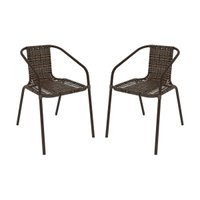 Kit 2 Cadeiras de Jardim Junco Sintético Multimóveis CR8006 Café Mesclado