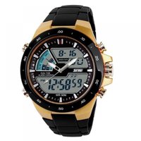 Relógio Masculino Skmei AnaDigi 1016 Preto e Dourado