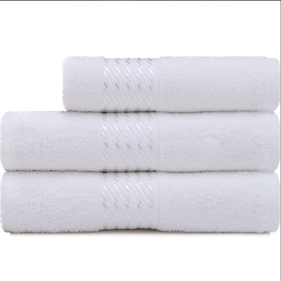 Kit Toalha 3 Peças Banho + Rosto 100 Algodão Felpudo Prisma Dohler Emcompre - Branca