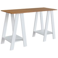 Escrivaninha Mesa Escritorio Cavalete 2 Prateleiras Mell Branco B61 NOVAM