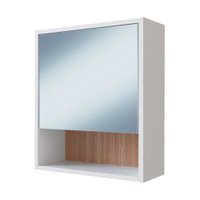 Armário Para Banheiro 1 Porta Com Espelho B85 Branco Montana NOVAM