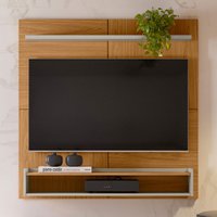 Painel para TV Até 50 Polegadas Creta 1 Prateleira Nature/Off White - Linea Brasil