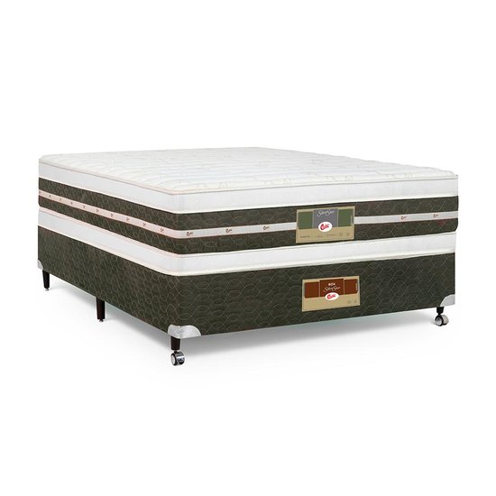 Cama Box Mais Colchão Castor Casal Silver Star Air Double Face Tenopedic 138x188x61cm