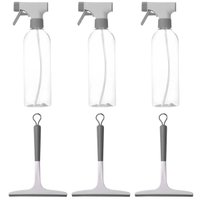 Kit de Limpeza Flow 3 Borrifadores Multiuso 500ml e 3 Rodos de Janela Box Pia Ou Bege