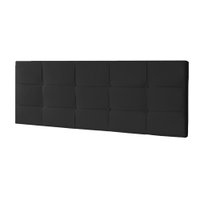 Cabeceira Painel Casal 1,40m Roma Suede Preto - Pallazio