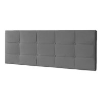Cabeceira Painel Casal 1,40m Roma Suede Cinza - Pallazio