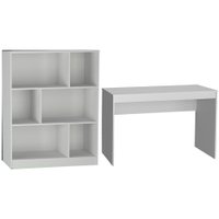 Mesa e Estante Para Escritorio Gamer B28 Branco NOVAM