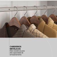 Guarda Roupa Casal 04 Portas Com Espelho 66510 Branco Demobile