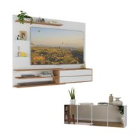 Painel para TV até 65 Polegadas com Aparador 4 Portas com Espelho Multimóveis MP1088