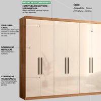 Guarda Roupa Casal MDF 06 Portas 62080 Amendola Off White Demobile
