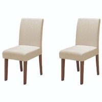 Conjunto Com 2 Cadeiras Estofada Sala de Jantar Trieste Siena Cedro / Areia Dobuê