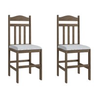 Conjunto 2 Cadeiras de Madeira Móveis Canção Ameixa Negra/Branco
