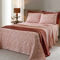 Jogo de Cama Queen 4 peças Lençol C/ Elástico 100 Algodão Percal 130 Fios 158x198x35cm - Dohler