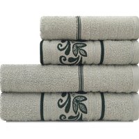Jogo de Toalhas Banho e Rosto Bressan Láurea C/ 4 Peças Karsten Verde/Claro